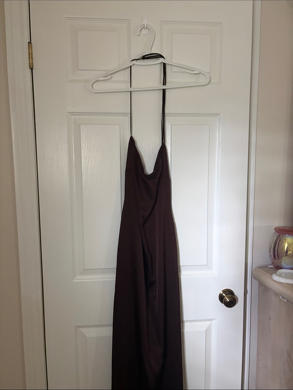 White Fox Boutique Chocolate Brown Halter Maxi Dress